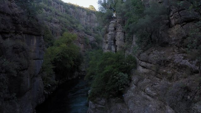 The ancient Roman Eurymedon or Oluk Kopru Bridge over the river Eurymedon, modern Koprucay River in the Koprulu Canyon in Turkey