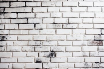  a white brick wall with black and white bricks on it's sides and a red fire hydrant in the middle of the wall.  generative ai