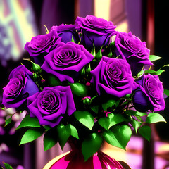 Fresh beautiful violet rose bouquet background wallpaper