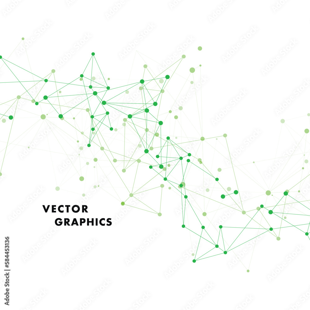 Aufkleber Abstract connecting dots and lines. Node digital plexus dot. Network line for web. Connection science and technology background.