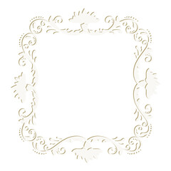 floral label frame with damask pattern