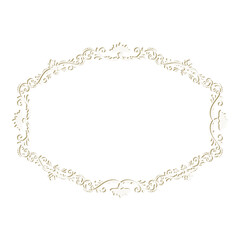 floral label frame with damask pattern