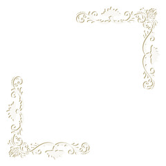 floral label frame with damask pattern