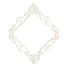 floral label frame with damask pattern