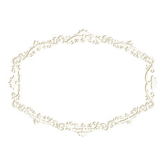 floral label frame with damask pattern