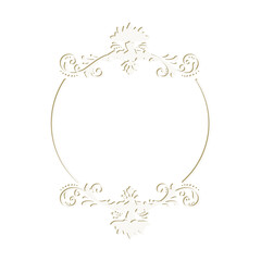 floral label frame with damask pattern