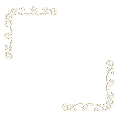 floral label frame with damask pattern