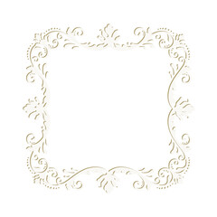 floral label frame with damask pattern