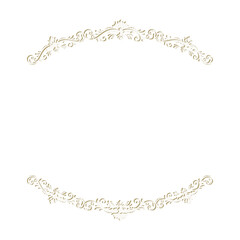 floral label frame with damask pattern