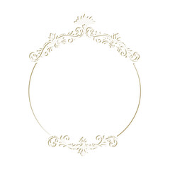 floral label frame with damask pattern