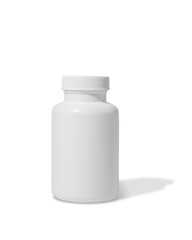 Blank white bottle plastic tube on transparent background. Mockup.	
