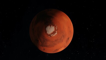 Distant image of the polar caps on Mars © Luis F Ramirez
