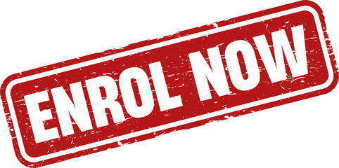 Enroll now grunge rubber stamp