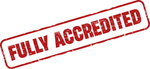 Fully accredited grunge rubber stamp