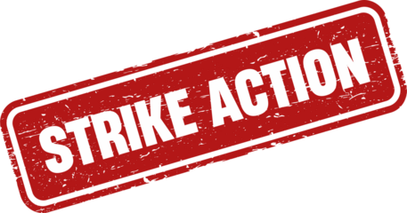 Strike action grunge rubber stamp