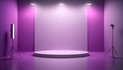 purple stage with spotlight