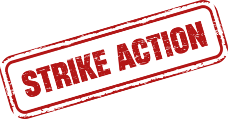 Strike action grunge rubber stamp