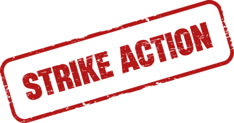 Strike action grunge rubber stamp