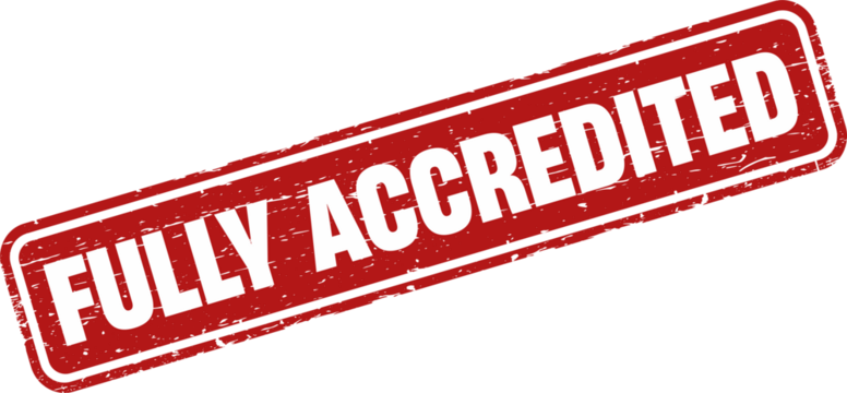 Fully accredited grunge rubber stamp