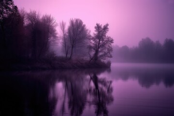 Purple morning on the river