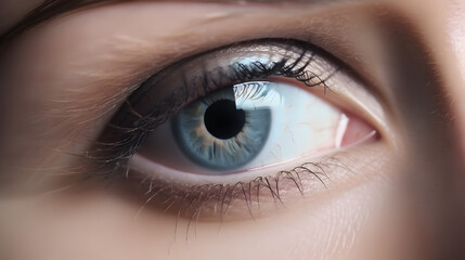 Obraz premium Close-up shot of a closed child's eye, eyelashes