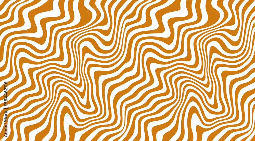 Poster Vector Seamless Pattern with Melted Salted Caramel. Swirl Wavy Background with Liquid Caramel and Milk. Dessert Illustration for Packaging and Advertising