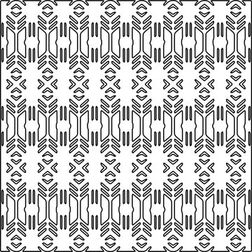Stylish texture with figures from lines. Abstract geometric black and white pattern for web page, textures, card, poster, fabric, textile. Monochrome graphic repeating design. © t2k4