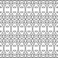 Stylish texture with figures from lines.
Abstract geometric black and white pattern for web page, textures, card, poster, fabric, textile. Monochrome graphic repeating design.