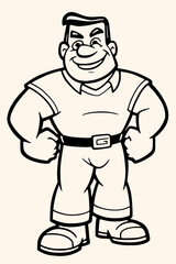 Men,sketch,caricature,isolated comic cartoon outline characters on white background,simple drawing