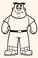 Men,sketch,caricature,isolated comic cartoon outline characters on white background,simple drawing