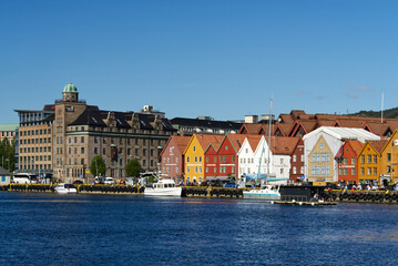 Naklejka premium Stadtansicht Hanseviertel Bryggen in Bergen 