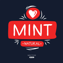 Creative (Mint), Mint label, vector illustration.