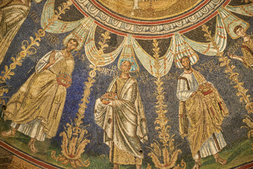 Colorfull mosaic in the church of Ravenna