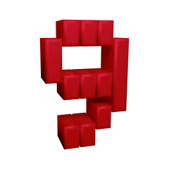 Red number 9 in 3d rendering with block style for math, business and education concept