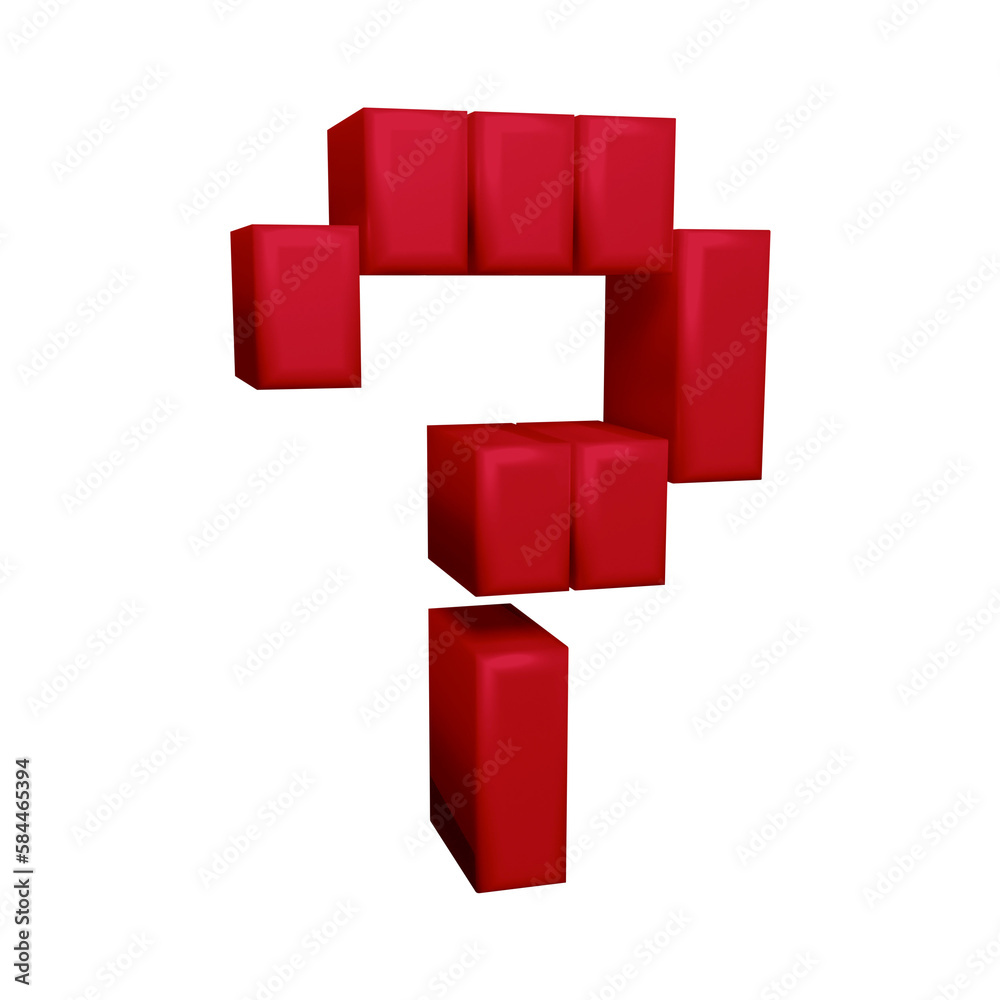 Poster red question mark or icon design in 3d rendering