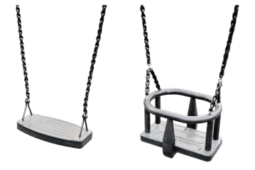 High-quality transparent picture of a photo of a children's swing with and without hand holders