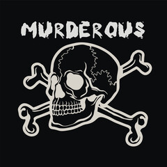 Fototapeta premium Gothic sign with skull, grunge vintage design t shirts