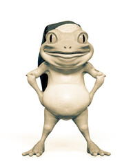 santa frog cartoon is happy and waiting for chirstmas