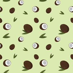 pattern with coconuts. plant vector illustration