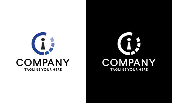 Camera lens key logo design on a black and white background.