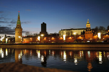 Obraz premium Moscow Kremlin architecture, popular landmark.