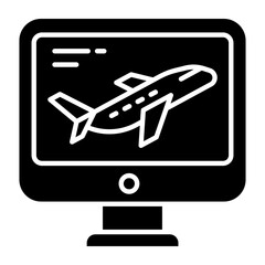 Flight Check In Glyph Icon