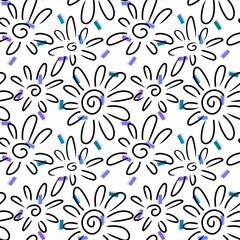 Floral seamless flower pattern for fabrics and textiles and packaging and gifts and cards and linens and kids