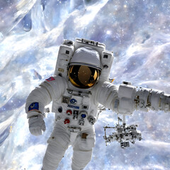 Astronaut With A Nebula Background Generative AI Art