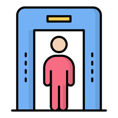 Security Check Line Color Icon