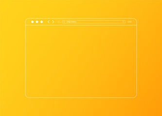 Web browser page mockup. Blank internet browser window with favourites sign in flat design. Vector illustration. 