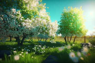 spring in the forest, Generative AI