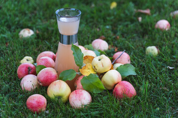 fresh homemade apple juice from the garden