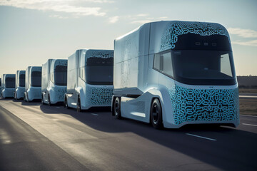 truck of the future, A concept that consists of a series of vehicles that move in a group, communicated with each other, through various connected vehicle technology, generative ai
