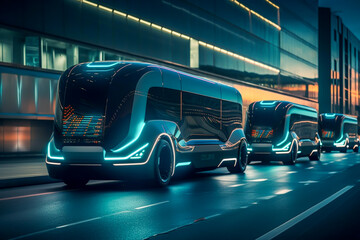 truck of the future, A concept that consists of a series of vehicles that move in a group, communicated with each other, through various connected vehicle technology, generative ai